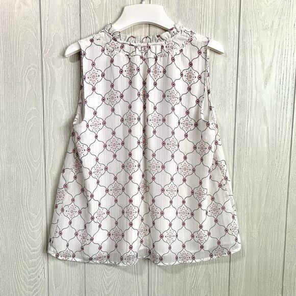 LOFT White Print Shimmer Tank SP - Picture 5 of 5